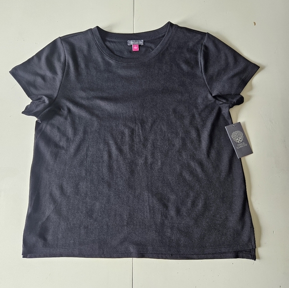 NWT Vince Camuto Knit Short Sleeve Tee- Rich Black - Picture 7 of 8